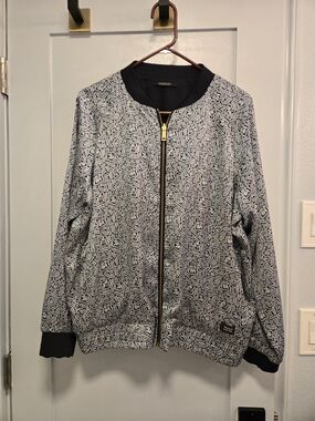 Scotch & Soda Navy & White Patterned Reversible Bomber Jacket